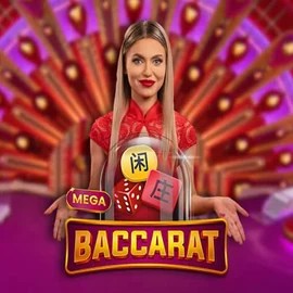 Mega Baccarat logo by Pragmatic Play at Fezbet Casino